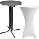 Outdoor Stehtisch Bellini, Klappbar, &Oslash;60cm, Grau, Mit Husse