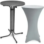 Outdoor Stehtisch Bellini, Klappbar, &Oslash;70cm, Grau, Mit Husse