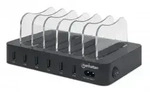 Unbekannt - Manhattan 102254 Usb Ladestation 50 W 6x Usb-a Schwarz, Transparent
