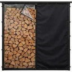 Wetterschutz-vorhang Set Front Und R&uuml;ckwand Zu 143x70x145cm Kaminholzunterstand Pvc