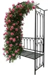 Relaxdays Rosenbogen Mit Bank, Torbogen Garten, Hbt: 210 X 134 X 48 Cm, Rankbogen