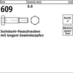 Din 609 Sechskant-passschraube M12x75 Stahl 8.8 Blank M. Gewindezapfen 10 Stk