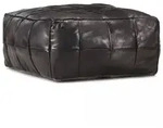 Pouf Schwarz 60 X 60 X 30 Cm Echtes Ziegenleder - Vidaxl