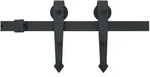Schiebet&uuml;rbeschlag-set Skien 200 Cm Stahl Schwarz Vidaxl