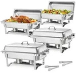 Vevor Rechteckiger Chafing Dish Set 8,5 L Speisenw&auml;rmer (4 Stk.) Buffet
