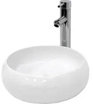 Luxebath - Ecd Germany Waschbecken Waschtisch &Oslash; 400 X 150 Mm Keramik Rund Wei&szlig;