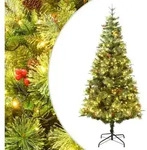 Weihnachtsbaum Mit Beleuchtung Und Kiefernzapfen Gr&uuml;n 120 Cm Vidaxl