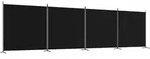 4-tlg. Paravent Schwarz 698x180 Cm Stoff Vidaxl