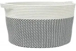 Aufbewahrungskorb Grau Und Wei&szlig; &Oslash;40x25 Cm Baumwolle Vidaxl