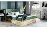 Fun Moebel - Boxspringbett Schlafzimmerbett Diona 200x200cm Stoff Gr&uuml;n Inkl.
