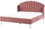 Bett Mit Lattenrost Samtstoff Ambillou 180 X 200 Cm Rosa