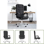 Vidaxl Massage Reclining Office Chair Black Faux Leather