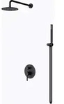 Design Unterputz-duschsystem Duschset Schwarz Matt Regen-duschkopf Rund Mit
