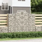 Gabione Mit Hochbogen 200x30x160/180 Cm Verzinktes Eisen Vidaxl
