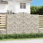 Gabionen Mit Hochbogen 3 Stk. 300x30x200/220cm Verzinktes Eisen Vidaxl