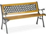 Gartenbank, 2 Sitzer, Holz & Gusseisen, Balkon & Terrasse, Rustikale Sitzbank, Hxbxt: