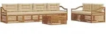 Outdoor-sofagarnitur Mit Kissen 7 Pcs Natur Und Beige Vidaxl