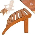 Fu&szlig;hocker Holz Outdoor Wetterfest 160kg Belastbarkeit Holzstreben Garten Balkon