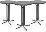 Outdoor Stehtisch Bellini, Klappbar, 3er Set, &Oslash;70cm, Grau