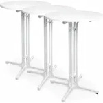 Outdoor Stehtisch Bellini, Klappbar, 3er Set, &Oslash;80cm, Wei&szlig;