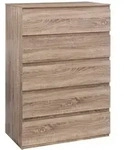 Kommode Mit 5 Schubladen Dolo Naturholzeffekt - 5five