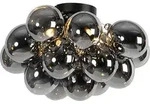 Design Deckenleuchte Schwarz Mit Rauchglas 4 Lampen - Uvas