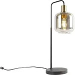 Smarte Tischlampe Schwarz Mit Gold Und Rauchglas Inkl. Wifi A60 - Zuzanna