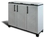 M&uuml;lltrennsystem 3 F&auml;cher Mit Deckeln 102x37x90 H