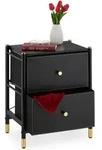 Beistellschrank, 2 Schubladen, Hxbxt: 55,5 X 46 X 33 Cm, Schr&auml;nkchen F&uuml;r Schlaf- &