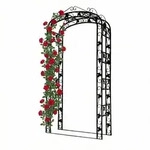 Relaxdays Rosenbogen, Metall, Torbogen Garten, Hxbxt: 240 X 120 X 45 Cm, Stabiler