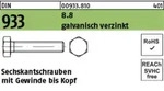 Din 933 Sechskantschraube Vg M22x120 Stahl 8.8 Galvanisch Verzinkt 10 Stk