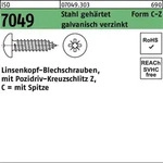 Iso 7049 Form Cz Linsenkopf-blechschraube Vg 5,5x60 Stahl Galvanisch Verzinkt Pz 250