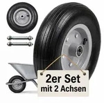 Relaxdays Sackkarrenrad 2er Set, 4.00-6, Vollgummi, Komplettrad Stahlfelge,...