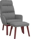 Relaxsessel Mit Hocker Hellgrau Stoff Vidaxl