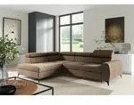 Ecksofa Schlafsofa Sofa Toronto Stoff Element Schokobraun Ottomane Links