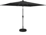 Gartenparasol Mit Led-lichtern Und Sockel 200 X 300 Cm Vidaxl
