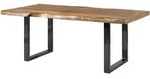 Massivmoebel24 - Baumtisch Mango 220x100x77 Natur Lackiert / U-beine Anthrazit
