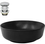 Luxebath - Ml-design Waschbecken Aus Keramik In Schwarz Matt &Oslash; 415 X 135 Mm Mit