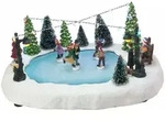 Led Weihnachts Dorf Szene Eisbahn - 32 X 24 Cm - Beleuchtete Tisch Dekoration...