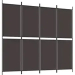 4-tlg. Paravent Braun 200x180 Cm Stoff Vidaxl