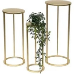 Dandibo Blumenhocker Metall Gold Rund Blumenst&auml;nder Beistelltisch 96510 3er Set