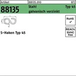 S-haken R 88135 Typ 45 60 X 18 X 5,8 Stahl Galvanisch Verzinkt