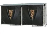 2 St&uuml;ck Aluminium Kaminholzregal Xxl 185 X 70 X 185 Cm Mit Wetterschutz Garten