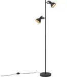 Qazqa Industrielle Stehleuchte Schwarz Mit Holz 2-flammig - Jakub