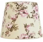 Stoff Lampenschirm Stehlampe Wei&szlig; Rosa Konisch Blumen