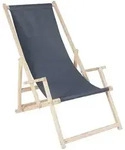 Strandstuhl Mit Armlehne Strandliege Holz Liegestuhl Gartenliege Sonnenliege