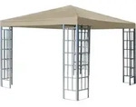 Rank Pavillon 3x3m Beige Metallpavillon Polyester Pvc Beschichtet