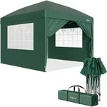 Zelsius Faltbarer Pavillon 3x3 M Mit Seitenw&auml;nden, Gr&uuml;n, Faltpavillon Uv30,