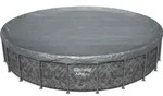Poolabdeckung 1 &Oslash;6,10 M Rund Polyester Grau For Bestway