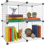Relaxdays Steckregal, W&uuml;rfelregal Modular, Regalsystem, 4 Cubes, Diy, Hbt:...